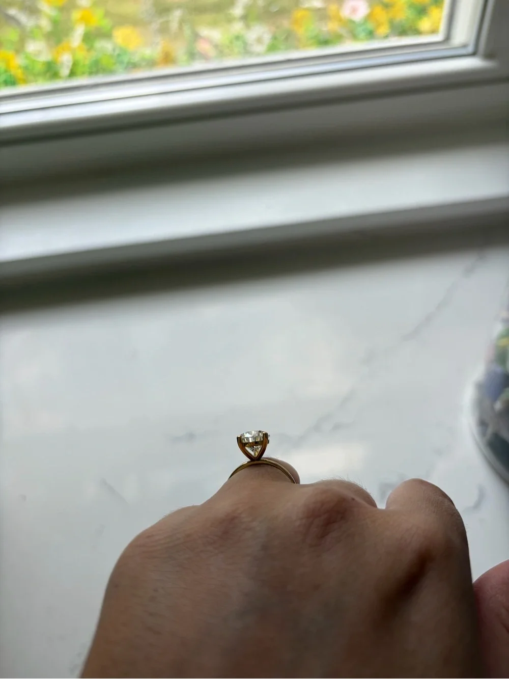4.32 CT IGI Certified Lab Grown Diamond  Ring - F VS2- 14k Solid Yellow Gold
